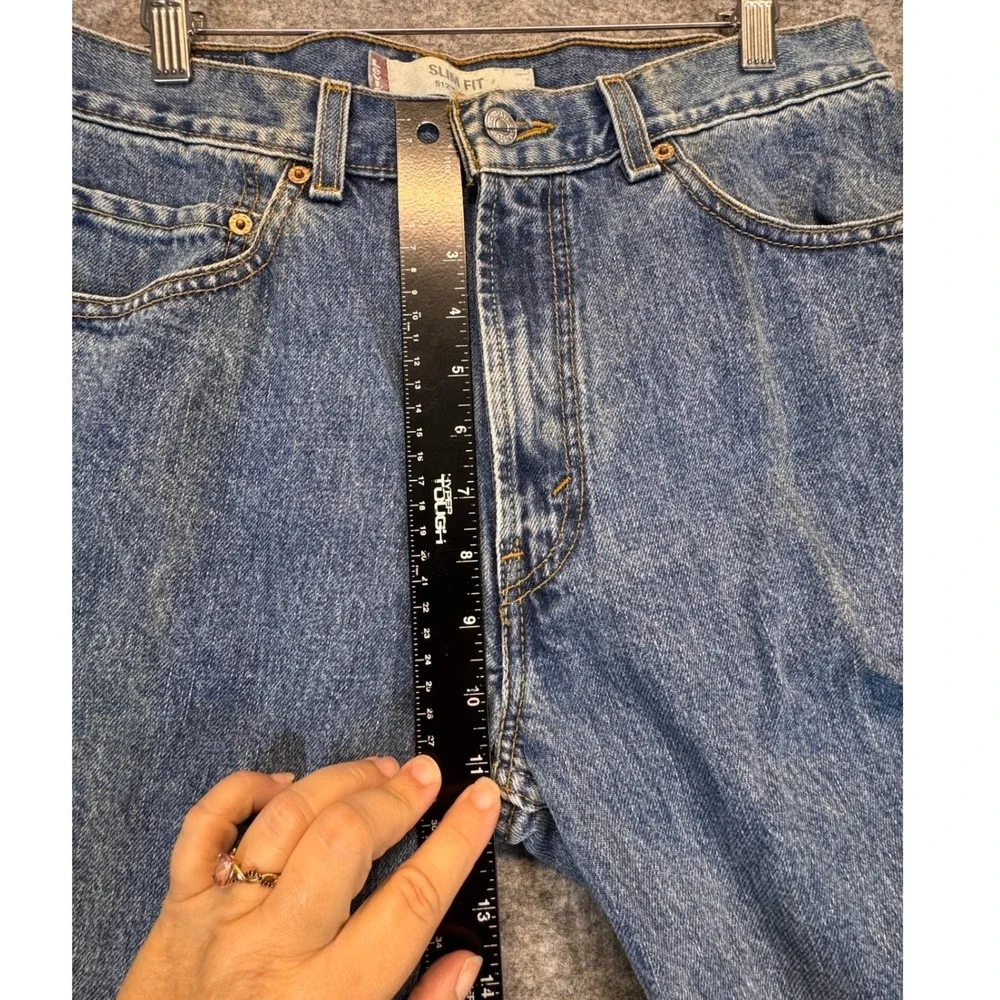 Levis 512 Blue Denim Jeans Slim Fit Mens 34x34 Mid Rise Tapered Cotton‎ Vntg Y2K